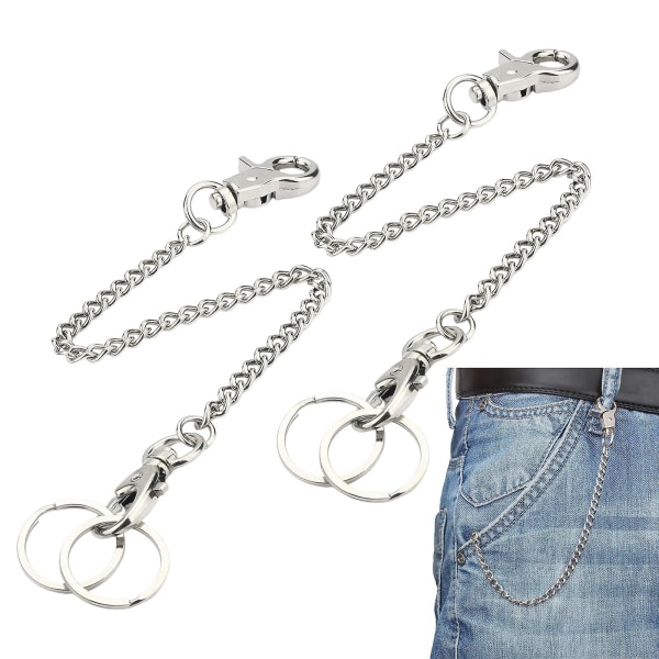 2pcs Pocket Curb Accessories Snap Hook Jewelry Wallet Key Pants Chain Gothic