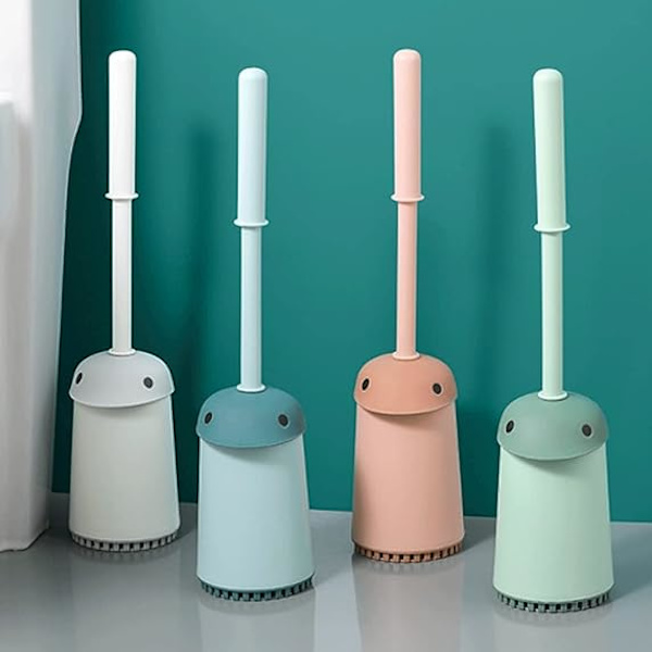 Toiletbørste Kreativ Toiletbørste og Holder，Toiletbørste med Langt Skaft，Tykke Børster til Dyb Rengøring Toiletbørste Fuld Rengøring (