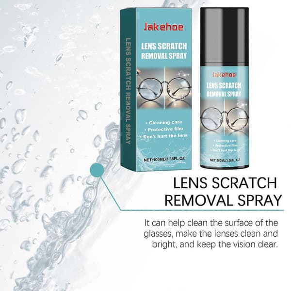 Linse ridsefjernelsesspray Multifunktionel brilleplejevæske Brillelinserensningsopløsning 3pcs