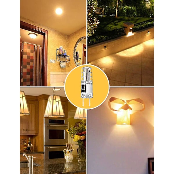 5 kpl G4 LED-lamppua 12V Päivänvalo Valkoinen 6000k 1.5W AC/DC 12V Halogeeni Vaihto 2W G4 Kanta