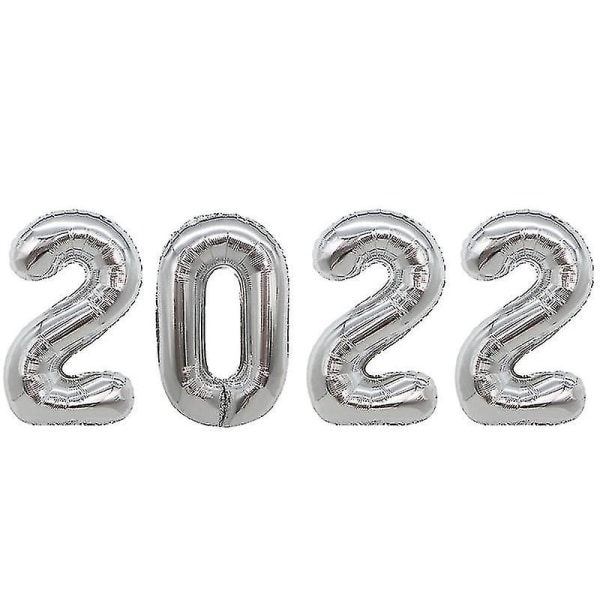 16 tommer 2022 nummerballonsæt digitalt aluminiumsfolie luftballon nytårsfest