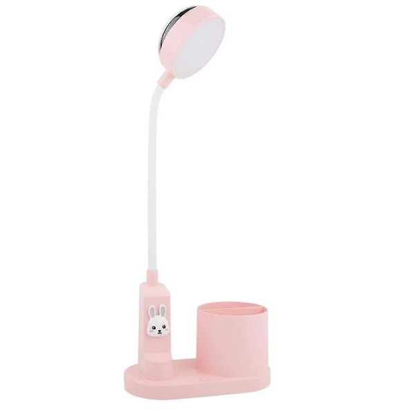 Skrivbordslampa Sänglampa för barn med pennhållare, automatisk färgskiftande bordslampa, dimbar LED-läsning L