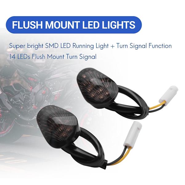 2 stk. LED blinklys med indbygget blinklys til Yamaha Yzf R1 R3 R6 R6s Fz6 Fz1 Fz Fazer