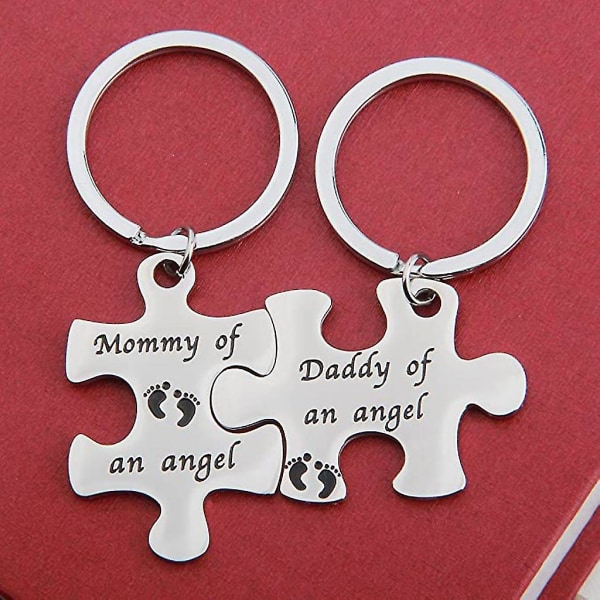 2 st Missfall Pussel Nyckelring Set Baby Memorial smycken för spädbarnsförlust