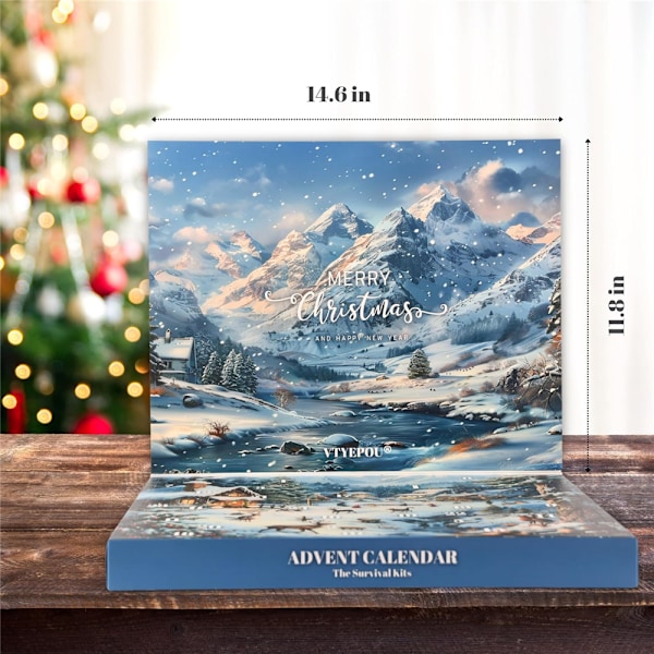 Julkalender med verktygssats för män 2024 - Verktygskalender för vuxna och tonåringar - 24 dagars julnedräkning