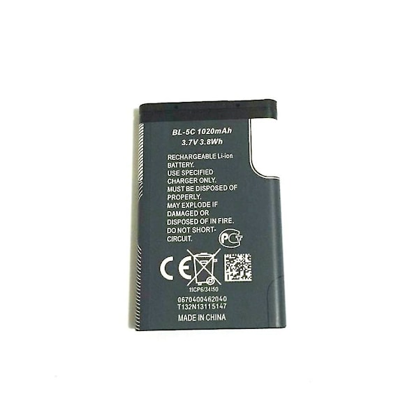 Farfi Vaihtoakku Matkapuhelimeen Li-ion 1020mah 3.7v Nokialle BL-5c Latautuva