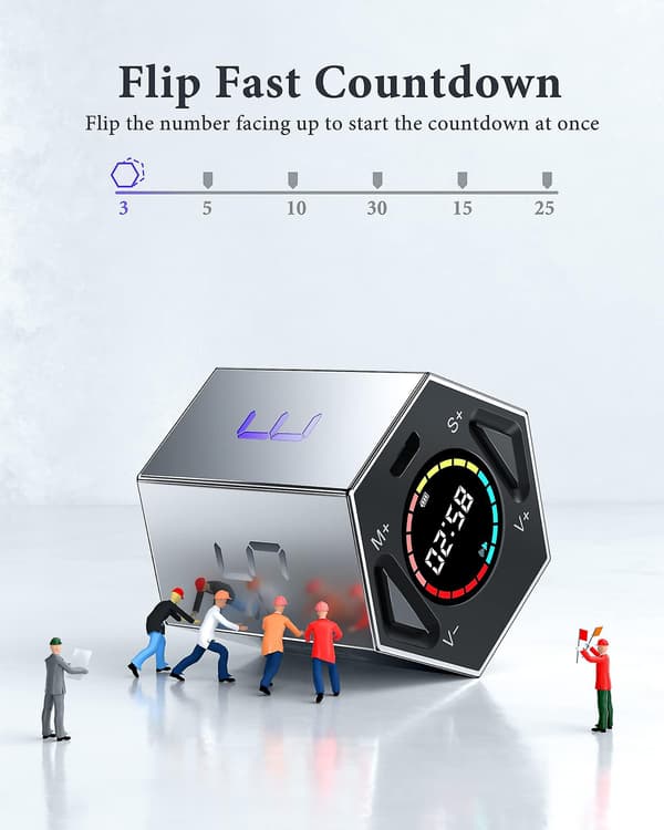 Timer, Cube Timer til børn, Pomodoro Timer til kontoret, visuel nedtællingstimer (2022 ny version)