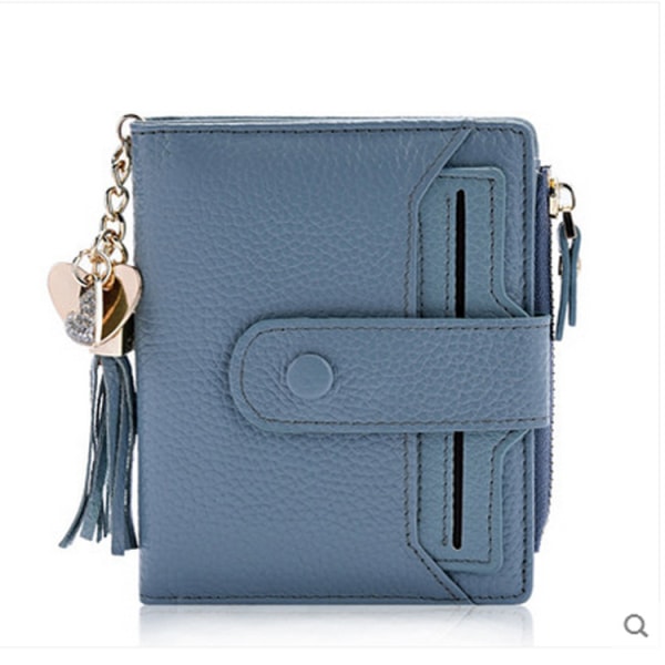 Kvinders RFID mini blød læder bifold pung med ID-vindue kortærmet møntpung