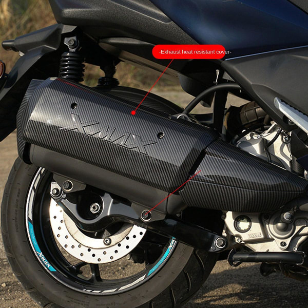 2st Avgasrör Dekorativt cover Kolfiber Motorcykeltillbehör för X-max Xmax 250 300 400 Xmax250