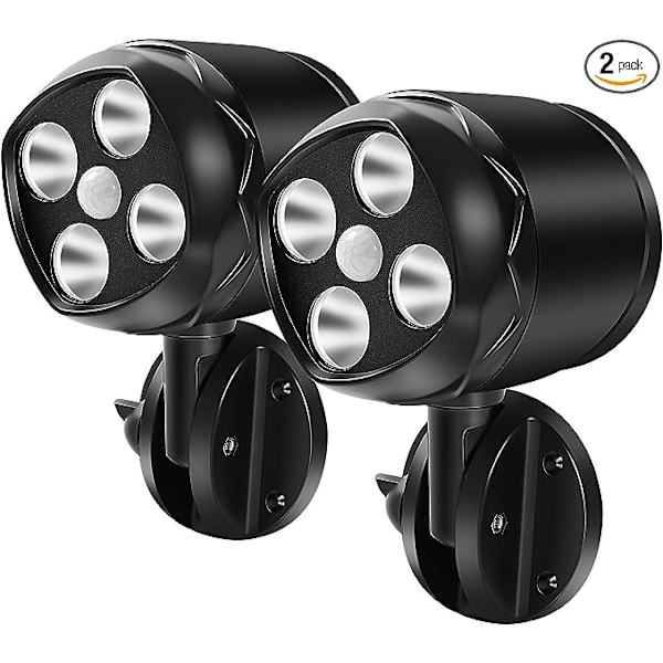Batteridriven utomhus rörelsesensorljus 600 lumen trådlös LED säkerhetsspotlight ultra ljusstark vattentät väggbelysning för uppfarter, trädgård, Y