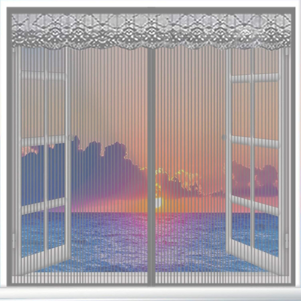 2023 - Vindue Myggenet 80x140cm(31x55inch) Ingen Boring Magnetisk Dør Myggenet Med Ridse Strimmel
