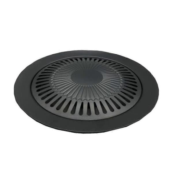 Pyöreä grillilevy BBQ-grilli Palamaton rasva Ulkogrillit Savuttomat piknikit E1M4 black onesize