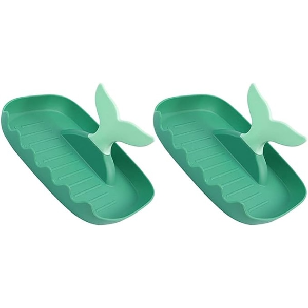2 stk Søde Skehvile Hval Fisk Hale Spatel Stativ Holder Suppe Ske Hvile Gryde Låg Organizer Køkkenredskab Bestik Stativ Snack Skål Gryder Pander Serveringsbakker (G
