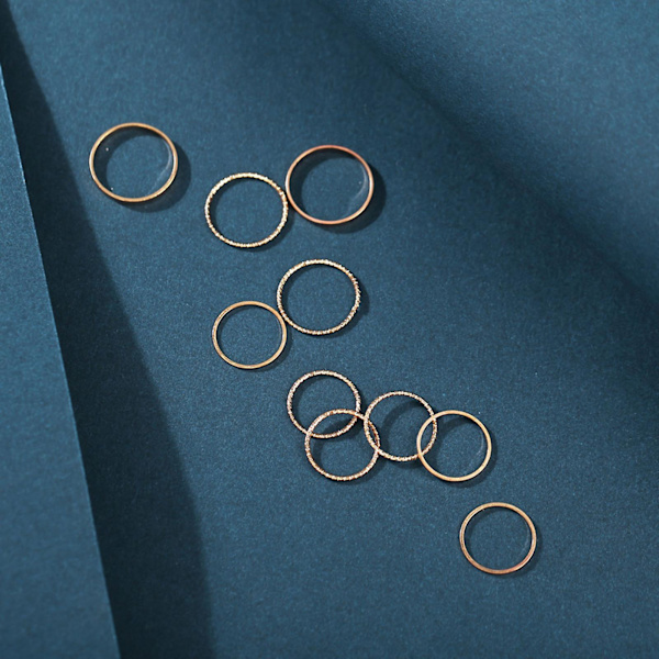 Bohemiskt Enkelt Carved Rings Set Ring för Kvinnor Tonåringar Flickor Tillbehör