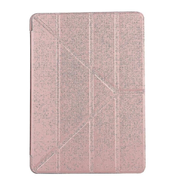 PU + Deformert Silikon Etui med Roségull Stativ for Apple iPad 10.2 (2019)