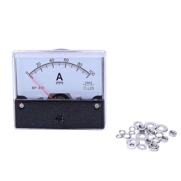 DC 100A Analog Panel Ampere Strömräknare Ampermätare -670