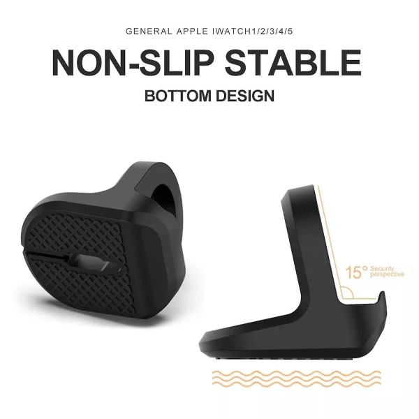Opladningsdock Stand Oplader Cradle Holder Station Beslag Til Iwatch Ur. (sort)(1stk)