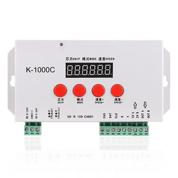 K-1000c Kontroller K1000c Ws2812b Ws2811 Apa102 T1000s Ws2813 Led 2048 Pixel Programkontroller Dc5-24v