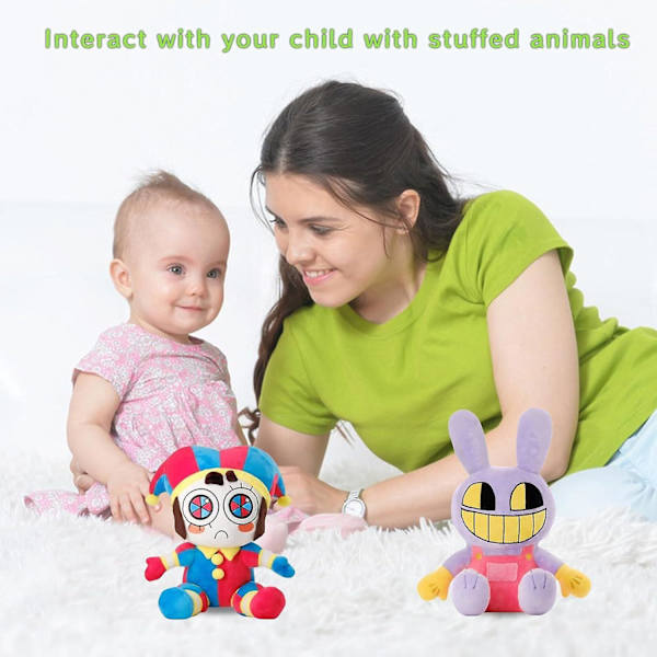 Digital Circus Plys, den fantastiske Pomni og Jax Plushies Legetøj, nye Digital Circus Fyldte Plys Legetøj, tegneseriebillede Pudegaver (2 stk)