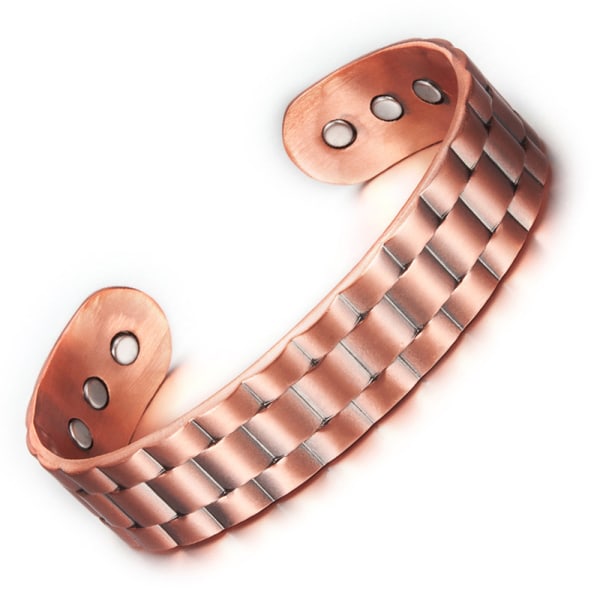 Koppararmband för män 99,9 % ren koppar magnetiskt armband med 6 kraftfulla magneter