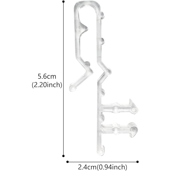 2 tum Dolda Gardinclips 10 stycken Transparenta Persienner Clips Persienner Hållare Tillbehör för Träpersienner (2 tum)