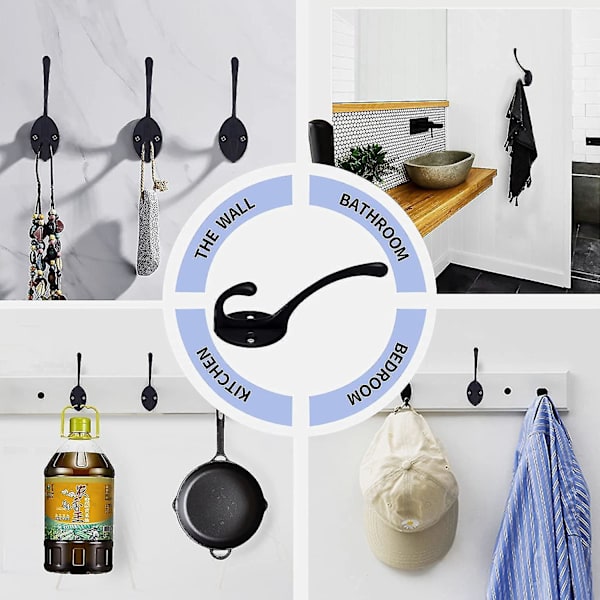12 stk Vintage Væghængte Frakkekroge Metal Hat Hook Retro Hook Til Frakke Stativ Badeværelse Kit