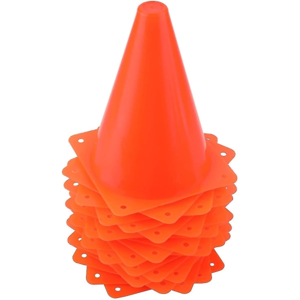 10 Pakk Trafikk Kjegle, Plast Fotball Treningskjegler For Utendørsaktivitet & Festlige Arrangementer, Oransje