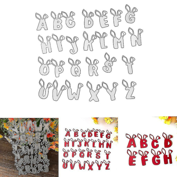 Påskehare Store Bokstaver Metall Stanseformer Stencil Scrapbooking Diy Album Stempel Papirkort Embossing Dekor