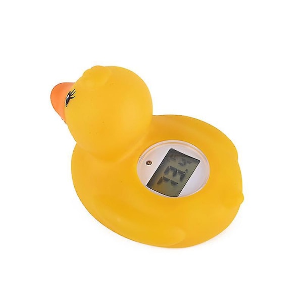 Andebadetermometer med digital målefunksjon, for ideell badetemperatur, gul,