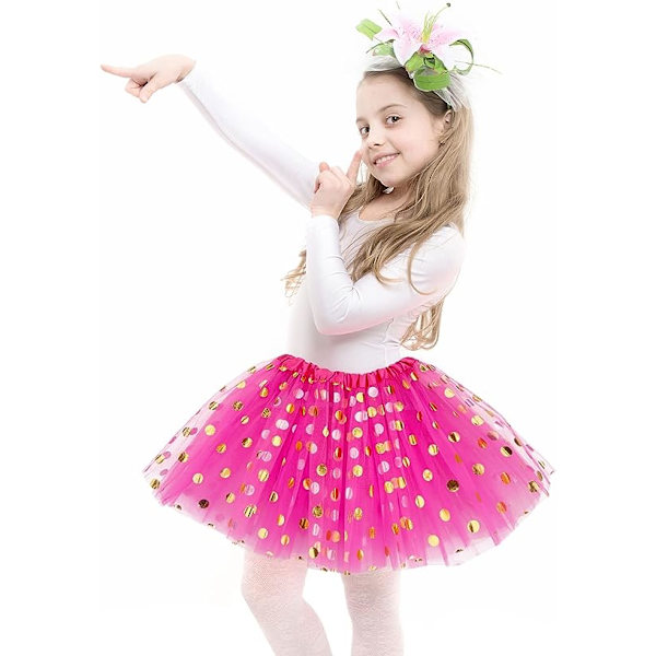 8 Pak Pige Tutu-Skørt 3 Lag Polka Dot Tutu Ballet Skørt Tulle Boble Skørt til Pige Småbørn Klæd Ud Fødselsdagsfest Forår Påske Kostume