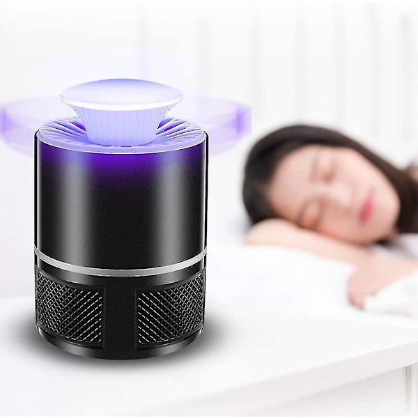 Myggdreperlampe USB-drevet LED Fotokatalytisk Insektdreper Suging Fluedreper (svart)