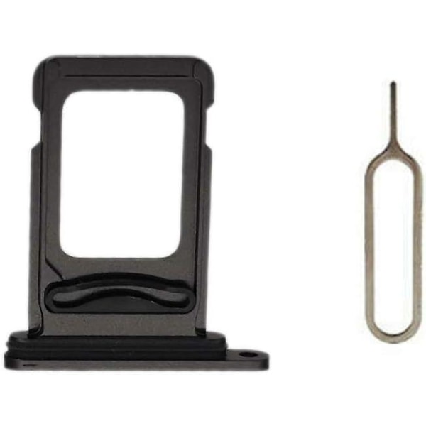 Sim-kortskuffeholder-slot-udskiftning med åben udløserstift til iPhone 11 (6,1 tommer) (sort, Dual Sim)