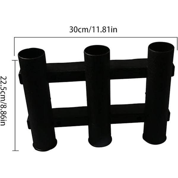 Stang Holder for Båter Oppbevaring - Fiske Stang Holdere 3 Rør - Fiske Stang Oppbevaringsrør Fiske Tilbehør Stang Holdere Med 4 Monteringer