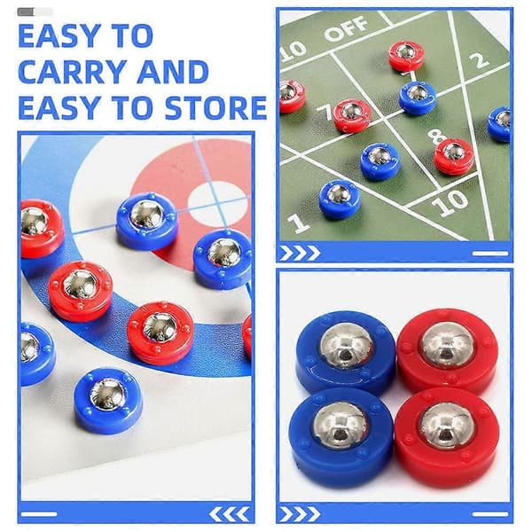 Mini Shuffleboard Rollers Set för Curling Spel 20 Delar Stål Plast Delar