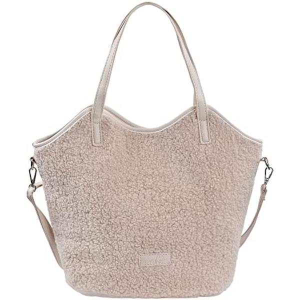 Kvinnors stora fleece sherpa tote väska teddy plysch fluffig pälsväska stor päls fuzzy mode handväskor för kvinnor flickor väska
