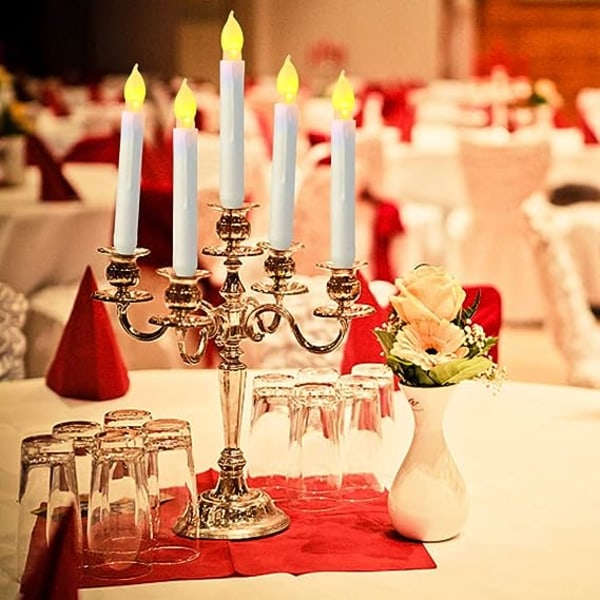 Flameless LED Taper Candle Lights, 12PCS batteridrivna ljus för fest,  klassrum, bröllop, juldekorationer 3344 | Fyndiq