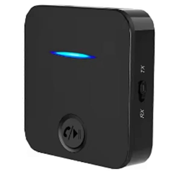 Bluetooth 5.0 mottaker sender 3,5 mm Aux Jack Stereo Håndfri Lyd Musikkadapter med mikrofon Black