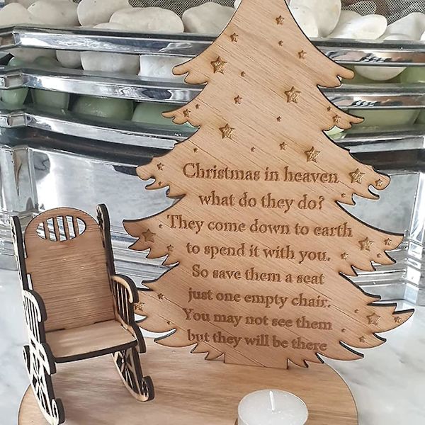 Wabjtam Julminnesljus Ornament för att Minnas Kära, God Jul I Himlen Minnesljusstake