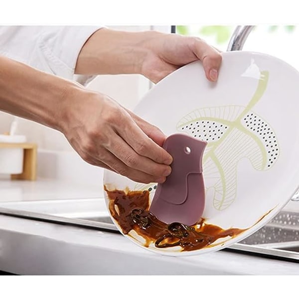 6 PACK monitoiminen pingviinimuotoinen silikonikaavin Pehmeä keittiön puhdistusaine Puhdistustyökalut Tarvikkeet pannukulhoille (3 väriä)
