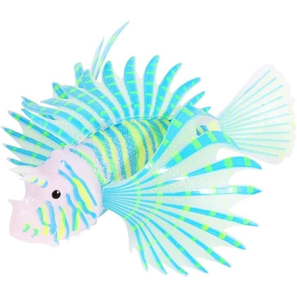 Kunstig Glødende Lionfish Lysende Falsk Fisk Akvarium Fiskedam Landskap Ornament Glød Simulering Dyr Dekorasjon (Blå)