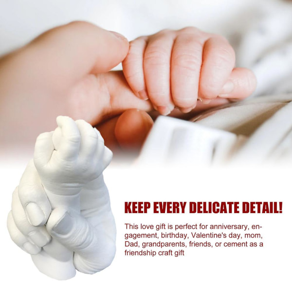 3st Baby 3d Hand Foot Casting Kit Minnesak Gips Mould Julklappar 25g klonpulver+25g modellpulver