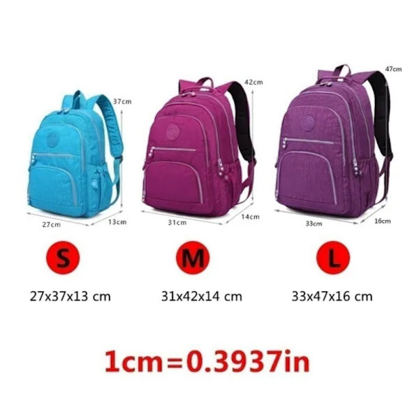 Klassisk tonårsryggsäck i nylon, casual reseryggsäck, skolväska för män och kvinnor, nytt mode Purplish red