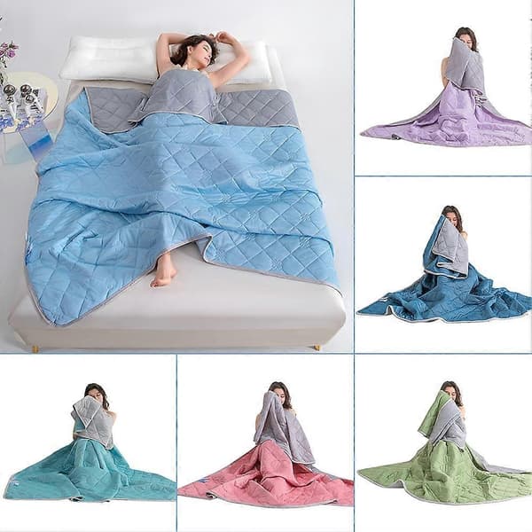 Premium Ice Silk Køletæppe Blødt Behageligt Aircondition-dyne til Stuen Sky Blue 100x150cm