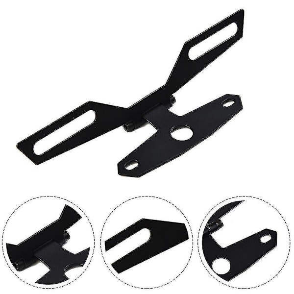 Universal sammenleggbar motorsykkel bakskjerm fender eliminator skiltplateholder (svart) (1 stk)