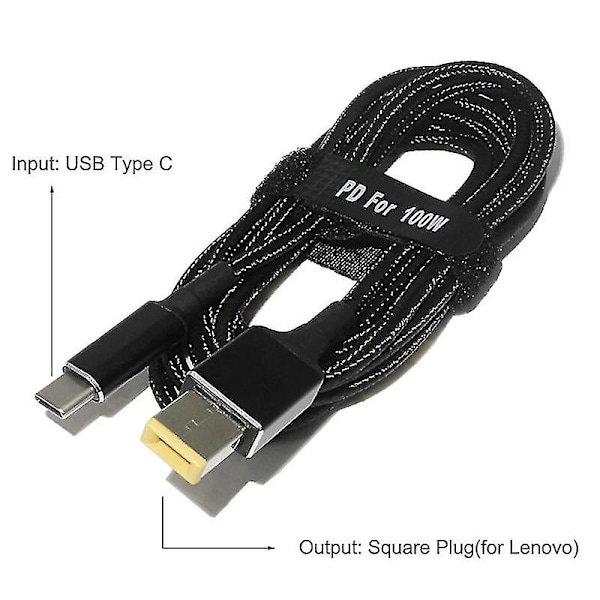 100 W:n USB-C-kannettava tietokoneen sovitin, latauskaapeli, pistoke, kaksois E-P-muunnin