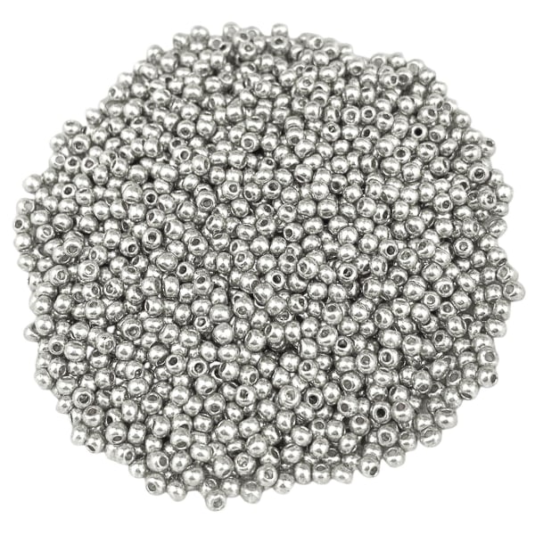 100 g glatte, løse sølvperler gør-det-selv runde afstandsstykker Håndarbejde dekorationsvedhæng