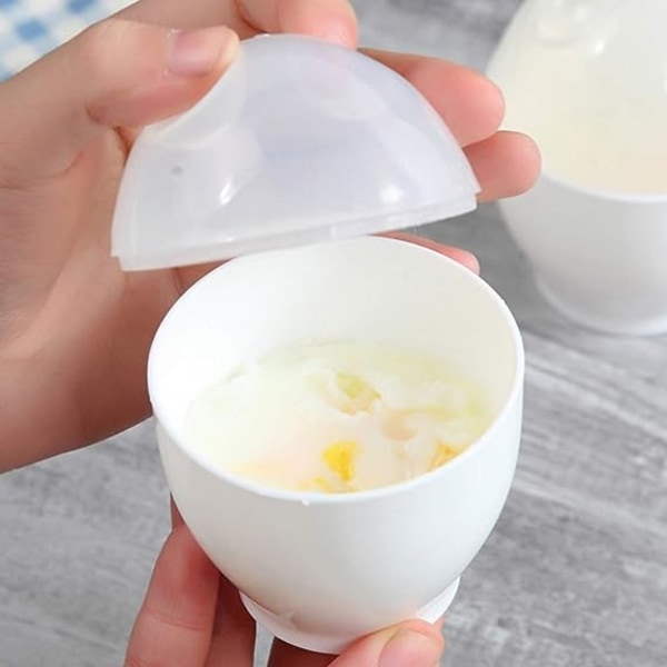 2-pack Mikrovågsugnsäggkokare Mini-kopp Ångad Rörda Ägg Poacher Omelett Maker för Snabb Frukost Hemkök Spishäll Mikrovågsugn
