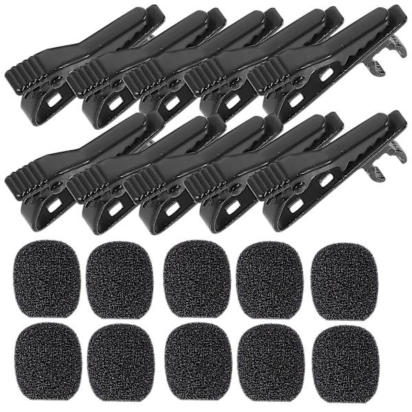 10 st Mikrofonklämma Lavalier Mic Clip Slipsklämma Järnklipp Lapel Lavalier Clip Headset Mic Cover