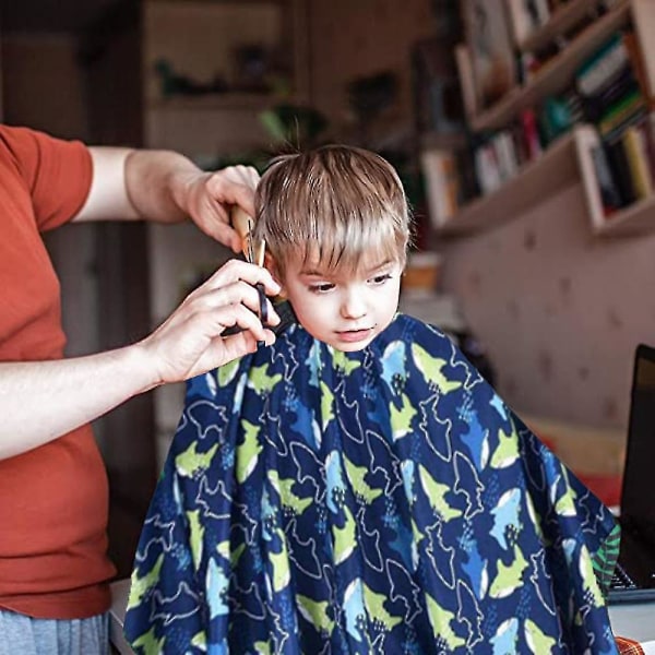 Børne Barber Kappe Med Velcro Design Hårklippingsforklæde - Professionel Børne Barber Kappe