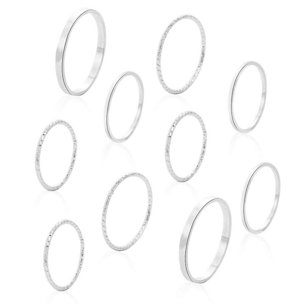 Bohemiskt Enkelt Carved Rings Set Ring för Kvinnor Tonåringar Flickor Tillbehör